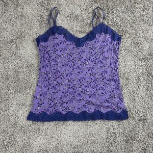 VTG Womens Y2K Lace Trim Cami Size S/M Purple Preppy 00s‎ Dainty Coquette